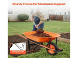 Wheelbarrow Cart One Wheel Garden Dump Cart 330 lbs Yard Utility Cart V952-FDL2LHYTC1JLDOIX6V0