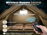 Rechargeable Camping Fan with Light and Remote, Portable Hanging Tent Fan with 3 Speeds, 3 Light V1189-LC-AMZ-00094