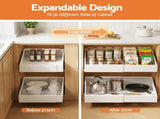 Artiss 2 Pack Pull Out Drawers for Cabinets Expandable Cabinet Organizer White USS-A-PULL-PL-WH