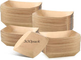 300 Pack 2 lb Paper Food Boats Trays, Heavy Duty, Oil Resistant Disposable Boat for Foods, Hot Dogs, V1259-DP01-A-5753