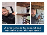 Bike Hooks for Garage Ceiling Mount Rack.4X8 Overhead Garage Storage Rack for Ceiling Hanging V1192-AZ-W-20917