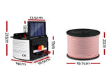 Giantz Fence Energiser 3KM Solar Powered Electric 400M Poly Tape Insulator SFC-FIK-TAPE-3KM
