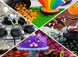 48 Pack Plastic Black Witch Candy Bowls Cauldrons,Pot with Handle ,for Halloween, Easter, St V1192-AZ-W-22757