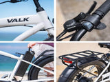 VALK Electric Fat Tyre Cruiser Bike, eBike with Throttle, Tektro Hydraulic Brakes, Blue V219-BIKEMBVAF5WA