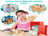 BLACK Children's Password Piggy Bank, Stores Coins & Paper Money, Auto Roll-Up, Sound & Light V1232-CQG005