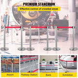 Crowd Control Stanchion, Set of 6 Pieces Stanchion Set, Stanchion Set with 2 m Red Retractable Belt, V952-GLZYSHDJTZGX6WOY8V0