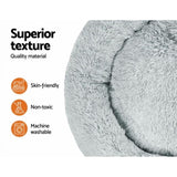 i.Pet Pet Bed Dog Cat 110cm Calming Extra Large Soft Plush Light Grey PET-BED-D110-LTGR