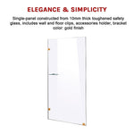 700 x 2100mm Frameless 10mm Safety Glass Shower Screen V63-829591