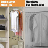 3-pack Transparent Dustproof Garment Storage Bag with Zipper for Wardrobe, PEVA Material, 60 x 25 x V1188-MS-325-0887