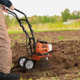 Tiller Cultivator Gas Powered, 43CC 2-Stroke Garden Cultivator, Tiller with 4 Steel Adjustable Front V952-RYGYJ43CCECC62UOPV0