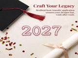 DIY Red Rhinestone Patches 2027 Theme Iron on Appliques 10Sets V1369-AZ3-W-21689