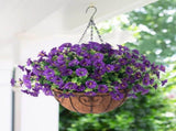 Artificial Petunia Hanging Flower Arrangement Red White Blue Flowers Outdoor - Multi-color - Size 10 V1347-112-04031-MLT-10