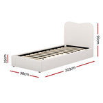 Artiss Bed Frame Single Size Boucle DARA BFRAME-H-DARA-S-WH-AB