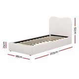 Artiss Bed Frame Single Size Boucle DARA BFRAME-H-DARA-S-WH-AB