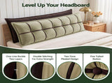 Giselle Bedding Headboard Pillow with Double-Layer Storage Wedge Reading Backrest with Adjustable HBP-GRBTN-CHEN-BRGR-K