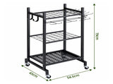 Gardeon Garden Tool Organizer with Wheels Heavy Duty Garage Yard Storage Cart GTO-3T-BK