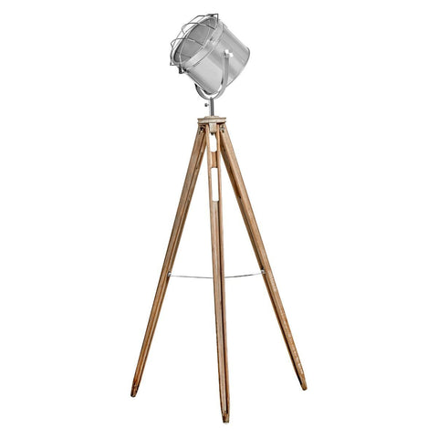 Nautical Tripod Floor Lamp Search Light Modern Chrome Head with Mesh V563-BR-75029