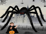 Giant Spider 6.6 Ft, 2M Halloween Decorations Fake Halloween Decor Spiders Large, Furry Spiders for V1107-116-16380-BLK-4PACK