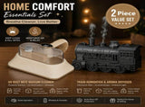 Winter Home Cleaning Comfort Kit - Black Retro Train Aromatherapy Humidifier and White Cordless UV V888-ELOSUNG53555
