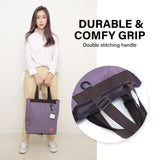 Shopper Bag Tote Bag Foldable Travel Laptop Grocery Nylon KO-SHOULDER PURPLE V274-GM-KOEBAG-SUDER-VT