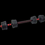 20kg Adjustable Rubber Dumbbell Set Barbell Home GYM Exercise Weights V63-834261