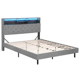 Artiss Bed Frame Queen Size LED Mattress Base Platform with Storage Shelf Hidden Storage Box Grey BFRAME-F-MIDNIGHT-Q-BK-ABC