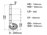 AL-KO Premium 8in Extra Tall Jockey Wheel 628300