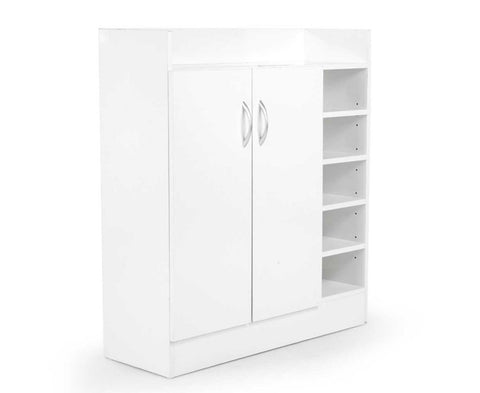 21 Pairs Shoe Cabinet Rack Storage Organiser - 80 x 30 x 90cm - White CBT-080-030-090-WH