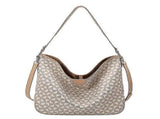 Women's Plaid Tote Bag PU Leather Shoulder Bag Underarm Bucket Bag with Wallet V1263-JX-3484