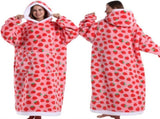 Grey Pumpkin Style Oversized Hooded Blanket for Adults - Ultra Soft & Warm Wearable Fleece Throw V888-ELOSUNG50124