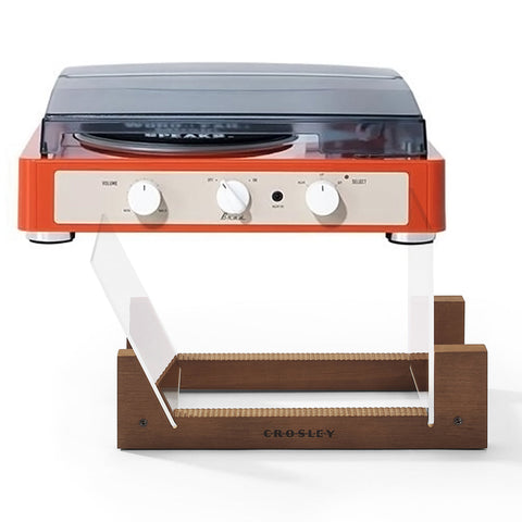 Gadhouse Brad MKII Record Player - Tangerine + Bundled Crosley Record Storage Display Stand V398-GAD0105-BSS