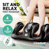 Livemor Foot Massager Shiatsu Massagers Electric Remote Roller Kneading Black FOOT-MASSAGE-11-BK