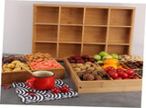 Drawer Organizer - Sorting Box with 9 Compartments - Bamboo Tea Box - Small Storage Trays - Desk V1189-WXF-260203-00465