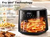 Devanti Air Fryer 6.5L 1700W Digital Touch 8 Presets Non-Stick Basket Black AF-K-J-NA50-BK