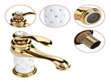 Solid Brass Mixer Tap Cold/Hot Water Faucet with Ornaments for Basin Sink V1294-YM0727-JY07261-02