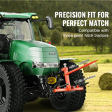 49" Hay Spear, Bale Spears 726kg Loading Capacity, Three-Point Hitch Tractor Attachment with 2pcs V952-TZCZS49INCHSCWHSBV0