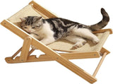 Adjustable Elevated Cat Chair Bed, Relaxation Cat Bed with Durable and Non-Shedding Sisal Scratcher, V1369-AZ3-W-04665