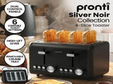 Pronti Breakfast Set with 1.6L Coffee Machine, Silver Noir Toaster & Kettle T02-1711-825