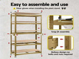 Giantz 2-Rack Garage Shelving 1.6X0.8m MDF Warehouse Shelves Storage Rack Yellow WR-E-8X16-YLX2