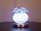 Blue Dreamy Rose Planet Lamp Night Light - Elegant 21cm USB-Charged 3-Color Touch Dimming Decor Gift V888-ELOSUNG21554