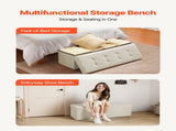 Foldable Storage Ottoman Bench, End of Bed Bench with Side Bags, Folding Upholstered Storage Chest V952-BYWSZYKZDK405QXFB001V0