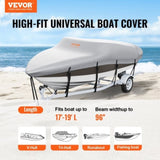 Boat Cover 600D Waterproof 17-19 ft Boat Cover V-Hull Tri-Hull Runabout V952-TYCZ600D1719PWYFKV0