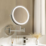 Embellir Extendable Makeup Mirror 10X Magnifying Double-Sided Bathroom Silver MM-E-EXTEN-10X-LED-7IN