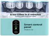 Devanti 12KG Ice Maker Machine Bullet Ice Cube Portable Green IM-ZB-E-12WL01-GN