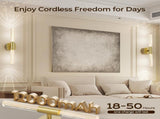 Battery Operated Wall Sconce Set of 2 Rechargeable Battery Powered Wall Light with 12000mAh Wireless V1171-CB-BOM001622