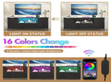 140cm Black LED TV Cabinet Entertainment Unit with Power Outlets LSB-59320