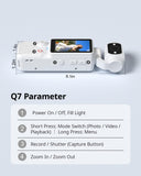 Handheld Pocket Camera 2.5K UHD, 180&deg Rotating Lens, Fill Light, 2000mAh Battery, No App Needed, V1107-CS-BXSSXJB