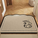 Long-eared Dog Set of 2 Cartoon PVC Coil Entrance Mats - Non-Slip Dirt Trapping Door Mats V888-ELOSUNG28013