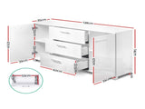 Artiss Buffet Sideboard High Gloss - White FURNI-GLOSS-BF-WH-AB
