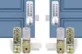 Gate Door Locks Set with Keypad Mechanical Keyless Entry Door Lock for Garden Garage Yard -Silver V1263-JX-6287-2